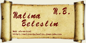 Malina Beleslin vizit kartica